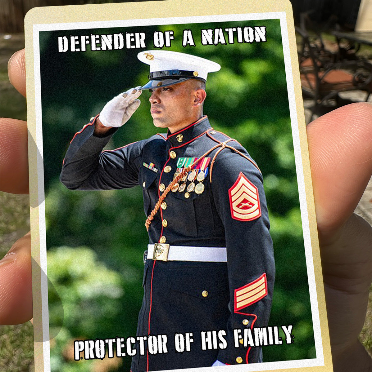 Personalized Dad Card Military