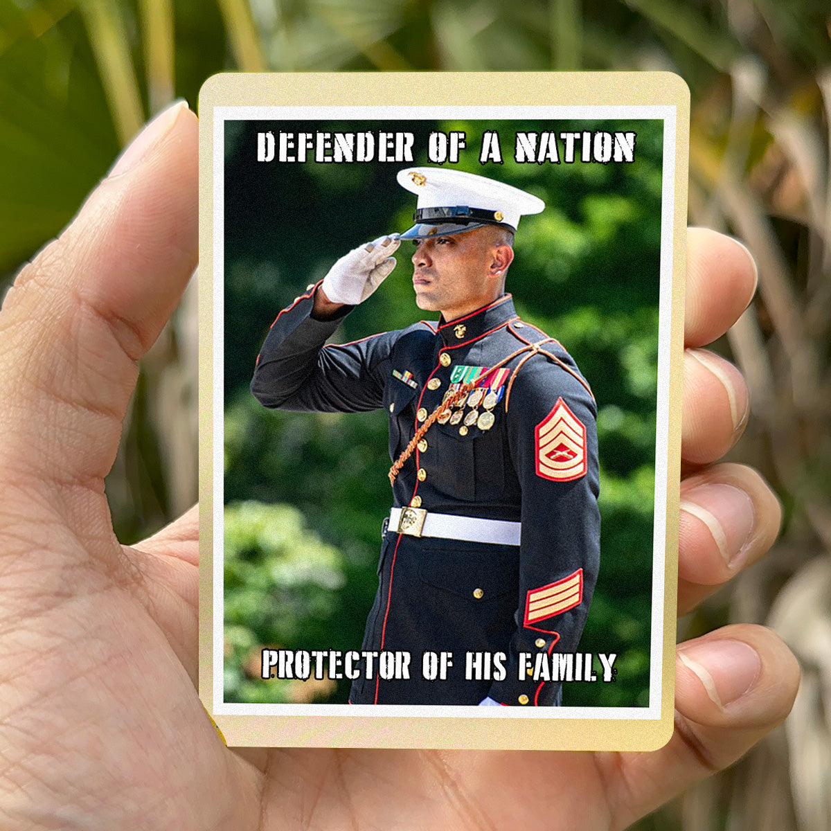 Personalized Dad Card Military