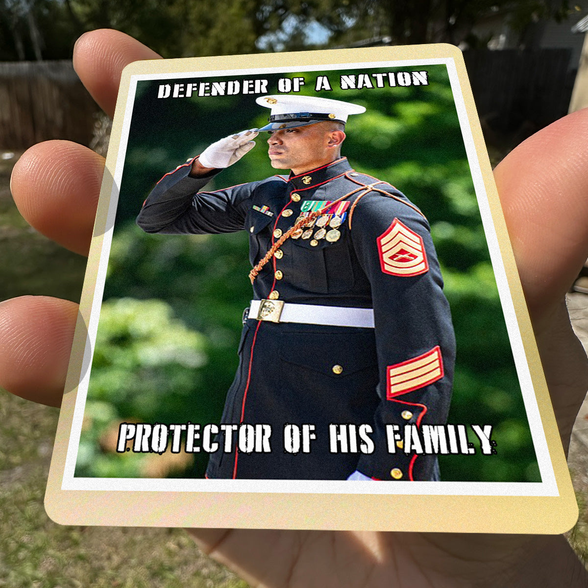 Personalized Dad Card Military